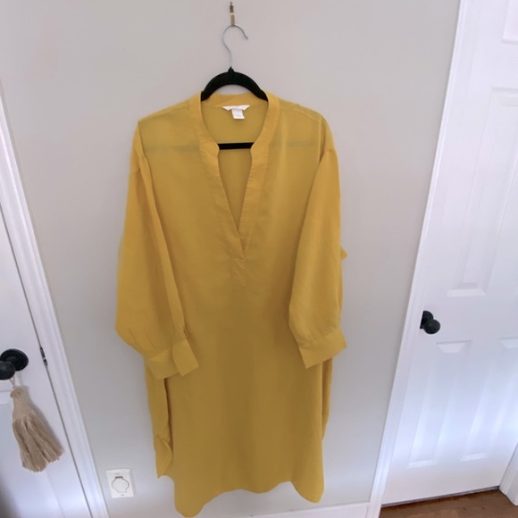 H&M Yellow (mustard) Long Tunic/ Beach Cover - Picture 1 of 4